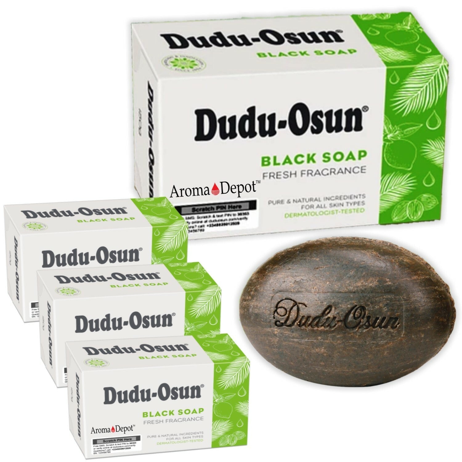 Raw African Black Soap Natural Anti-Acne Fungus Eczema Psoriasis